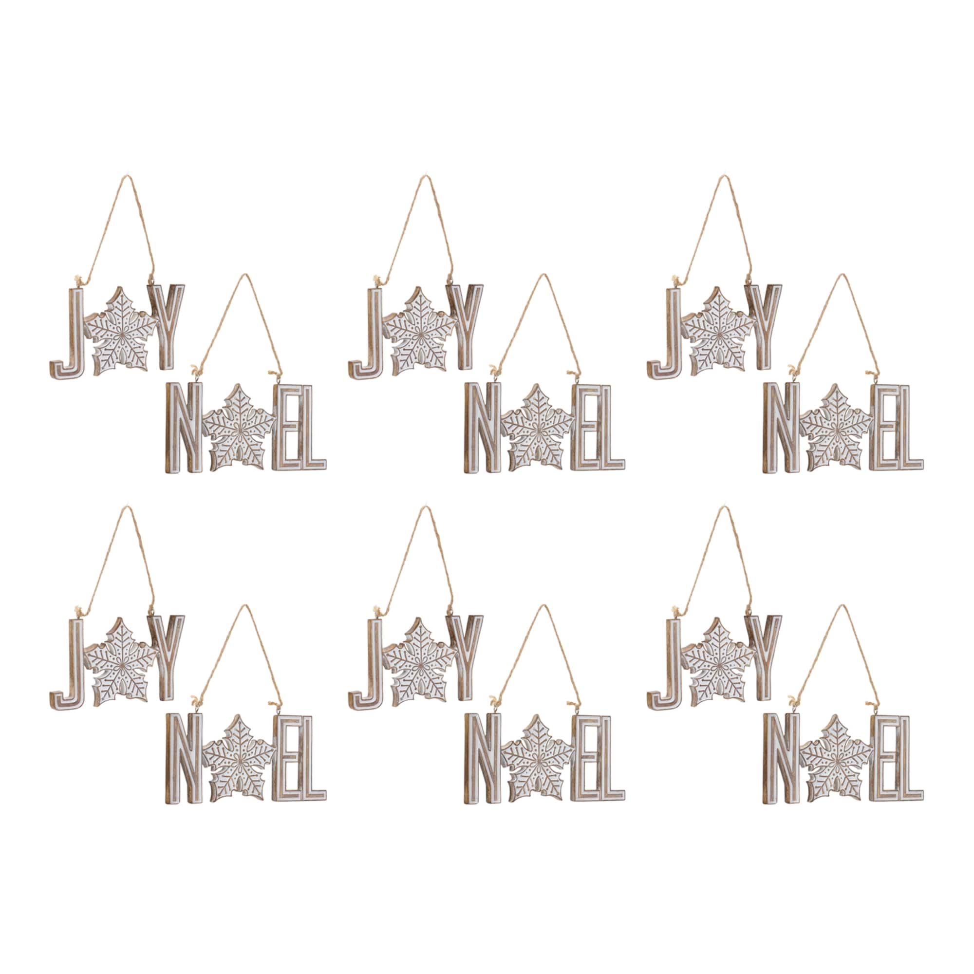 Joy & Noel Snowflake Ornament Set